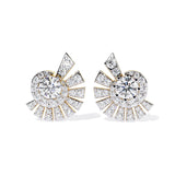 Ivana Jewels Earrings Yellow Gold / 14KT Round Diamond Cluster Earrings