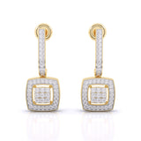 Ivana Jewels Earrings Yellow Gold / 14KT Sleek Drop Diamond Earrings