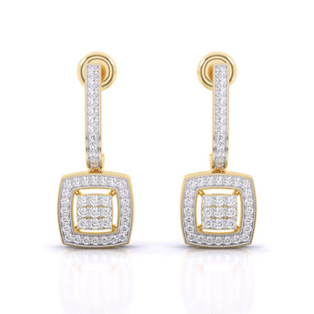 Ivana Jewels Earrings Yellow Gold / 14KT Sleek Drop Diamond Earrings