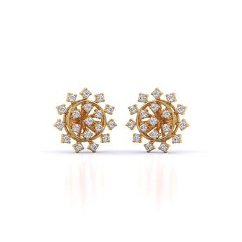 Ivana Jewels Earrings Yellow Gold / 14KT Snowflake Diamond Studs