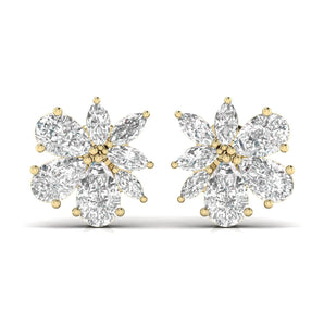 Ivana Jewels Earrings Yellow Gold / 14KT Solitaire Pear Shape & Marquise Shape Diamonds Fancy Earring