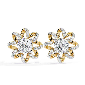Ivana Jewels Earrings Yellow Gold / 14KT Sunflower Inspired Earrings