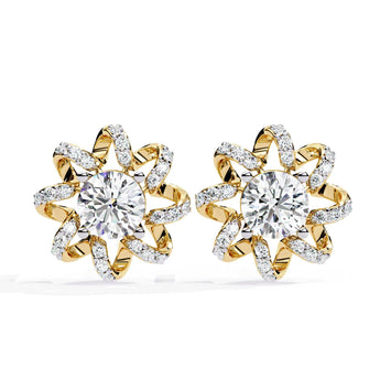 Ivana Jewels Earrings Yellow Gold / 14KT Sunflower Inspired Earrings