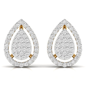 Ivana Jewels Earrings Yellow Gold / 14KT Teardrop Round Cut Diamond Earrings