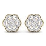 Ivana Jewels Earrings Yellow Gold / 14KT Twisted Floral Lab Grown Diamond Studs Earring