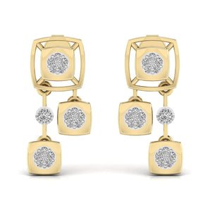 Ivana Jewels Earrings Yellow Gold / 14KT Two Tiered Diamond Earring