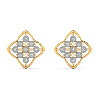 Ivana Jewels Earrings Yellow Gold / 14KT Unique Diamond Stud Earrings