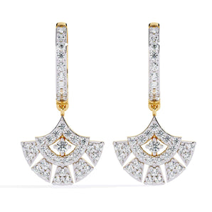 Ivana Jewels Earrings Yellow Gold / 14KT Vintage Style Fan Earrings