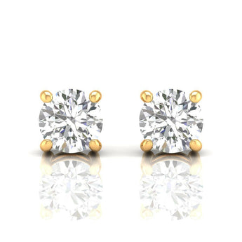 Ivana Jewels Earrings Yellow Gold / 18KT 0.50 Carat Each Solitaire Each 4-Prongs Setting Stud Earring