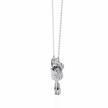 Buy Bow and Stone Diamond Pendant Online from Ivana Jewels Best lab grown diamond jewellery brand