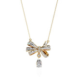 Buy Bow and Stone Diamond Pendant Online from Ivana Jewels Best lab grown diamond jewellery brand