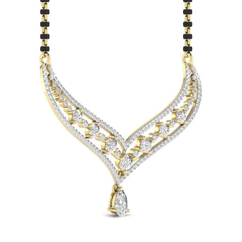 Ivana Jewels Mangal Sutra Fancy Shape Pear Diamond Mangal Sutra Pendant