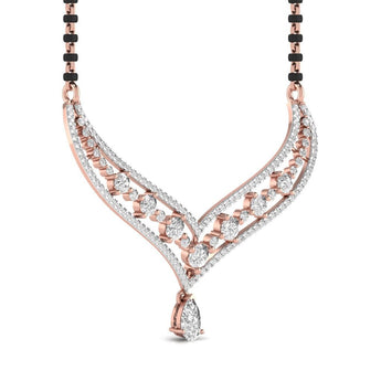 Ivana Jewels Mangal Sutra Fancy Shape Pear Diamond Mangal Sutra Pendant