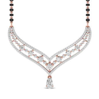 Ivana Jewels Mangal Sutra Rose Gold / 14KT Fancy Shape Pear Diamond Mangal Sutra Pendant