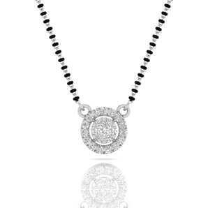Ivana Jewels Mangal Sutra White Gold / 14KT Circle Diamond Mangalsutra Pendant