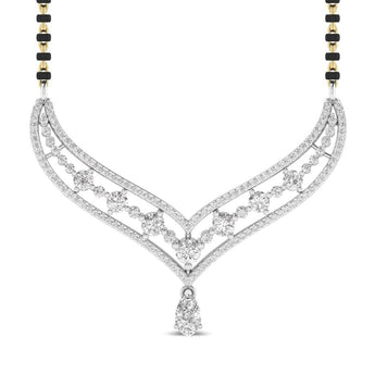 Ivana Jewels Mangal Sutra White Gold / 14KT Fancy Shape Pear Diamond Mangal Sutra Pendant