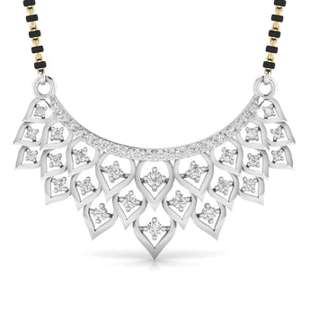 Ivana Jewels Mangal Sutra White Gold / 14KT Mangal Sutra Pendant With Chain For Her