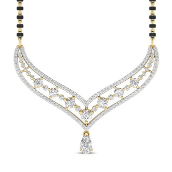 Ivana Jewels Mangal Sutra Yellow Gold / 14KT Fancy Shape Pear Diamond Mangal Sutra Pendant