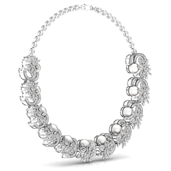 Ivana Jewels Necklace Party Wear Fancy & Round Diamonds Necklace