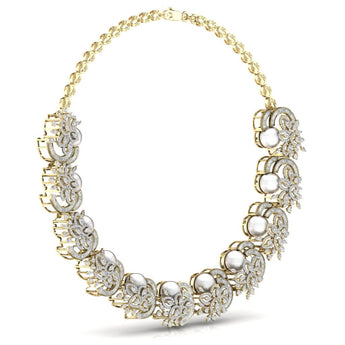 Ivana Jewels Necklace Party Wear Fancy & Round Diamonds Necklace