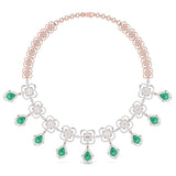 Ivana Jewels Necklace Rose Gold / 14KT Fancy Shape Diamonds & Round Shape Diamonds Necklace