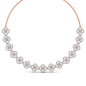 Ivana Jewels Necklace Rose Gold / 14KT Garden Of Flowers Diamond Necklace