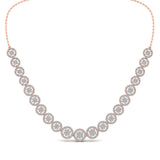 Ivana Jewels Necklace Rose Gold / 14KT Gorgeous Concentric Studded Diamond Necklace