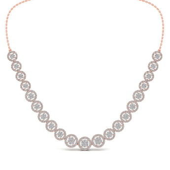 Ivana Jewels Necklace Rose Gold / 14KT Gorgeous Concentric Studded Diamond Necklace