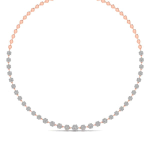 Ivana Jewels Necklace Rose Gold / 14KT Lab Grown Round Cut Diamonds Necklace For Her