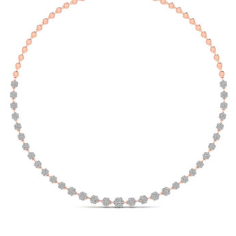 Ivana Jewels Necklace Rose Gold / 14KT Lab Grown Round Cut Diamonds Necklace For Her
