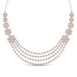 Ivana Jewels Necklace Rose Gold / 14KT Layered Round Cut Diamonds Party Wear Necklace
