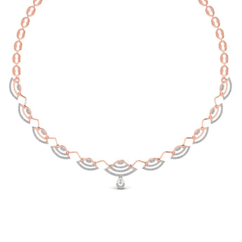 Ivana Jewels Necklace Rose Gold / 14KT Party Wear Round Cut Diamonds Necklace