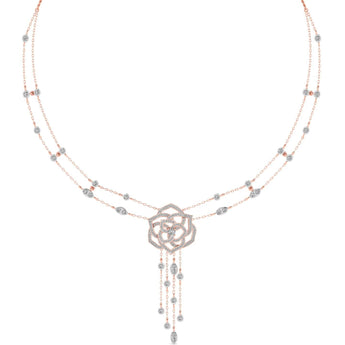 Ivana Jewels Necklace Rose Gold / 14KT Round Cut Diamonds Glamorous Necklace