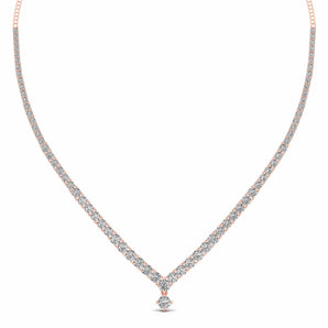 Ivana Jewels Necklace Rose Gold / 14KT Round Cut Studded Diamonds Necklace