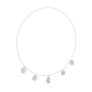 Ivana Jewels Necklace White Gold / 14KT 1CT Each Different Shape Solitaire Diamonds Necklace