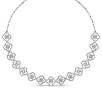 Ivana Jewels Necklace White Gold / 14KT Garden Of Flowers Diamond Necklace