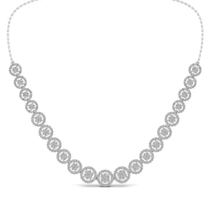 Ivana Jewels Necklace White Gold / 14KT Gorgeous Concentric Studded Diamond Necklace