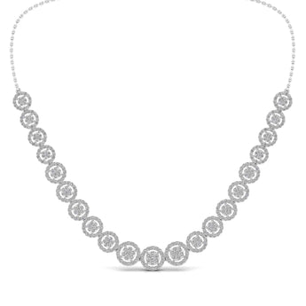 Ivana Jewels Necklace White Gold / 14KT Gorgeous Concentric Studded Diamond Necklace