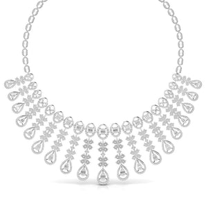 Ivana Jewels Necklace White Gold / 14KT IVANA Sparkling Elegance Heavily Embellished Round & Baguette Cut Diamond Necklace