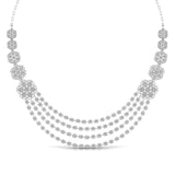 Ivana Jewels Necklace White Gold / 14KT Layered Round Cut Diamonds Party Wear Necklace