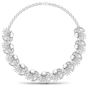 Ivana Jewels Necklace White Gold / 14KT Party Wear Fancy & Round Diamonds Necklace