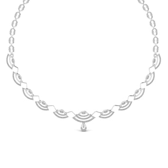 Ivana Jewels Necklace White Gold / 14KT Party Wear Round Cut Diamonds Necklace