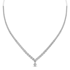 Ivana Jewels Necklace White Gold / 14KT Round Cut Studded Diamonds Necklace