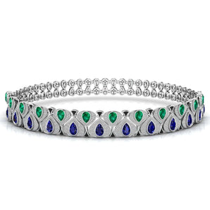 Ivana Jewels Necklace White Gold / 14KT Touch Of Luxury Diamonds & Gem Stone Necklace