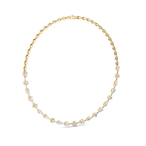 Ivana Jewels Necklace Yellow Gold / 14KT Centre Solitaire Round & Mixed Fancy Shape Diamonds Necklace