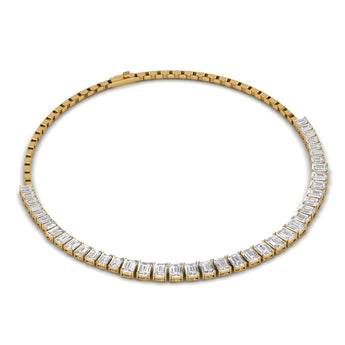 Ivana Jewels Necklace Yellow Gold / 14KT Emerald Cut Diamonds Elegance Necklace