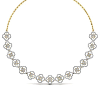Ivana Jewels Necklace Yellow Gold / 14KT Garden Of Flowers Diamond Necklace