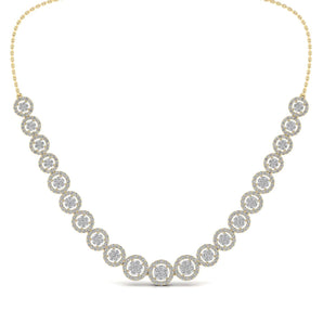 Ivana Jewels Necklace Yellow Gold / 14KT Gorgeous Concentric Studded Diamond Necklace