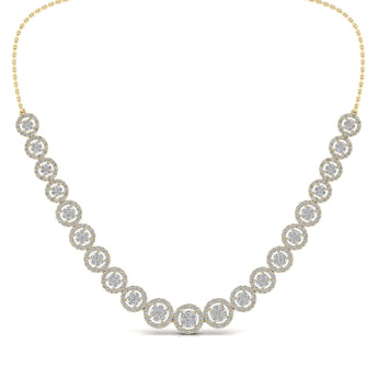 Ivana Jewels Necklace Yellow Gold / 14KT Gorgeous Concentric Studded Diamond Necklace
