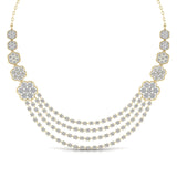 Ivana Jewels Necklace Yellow Gold / 14KT Layered Round Cut Diamonds Party Wear Necklace